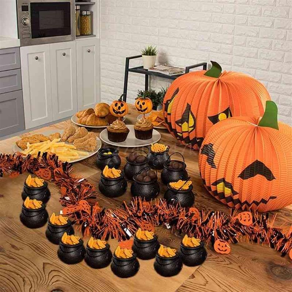 20 stks Mini Snoep Ketels Heks Skelet Ketel Houder Pot voor Halloween 210325204A