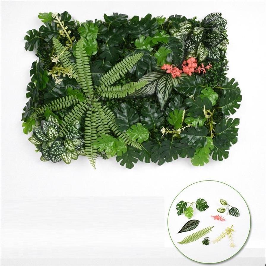 Verde monstera artificial boxwood hedge cobre samambaias painel de parede folha cerca vegetação pendurado falso planta decoração decorativa flow272g