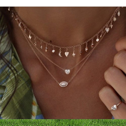 Fijn 925 sterling zilver geluk schattig symbool kleine bedels kwastje ketting choker verklaring 2019 prachtige vrouwen kraag ketting226q7308179