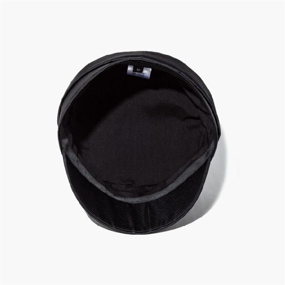 シンプルなラインストーンRBハットレディースメンズストリートファッションスタイルニュースボーイハットブラックベレー帽フラットトップキャップ242B