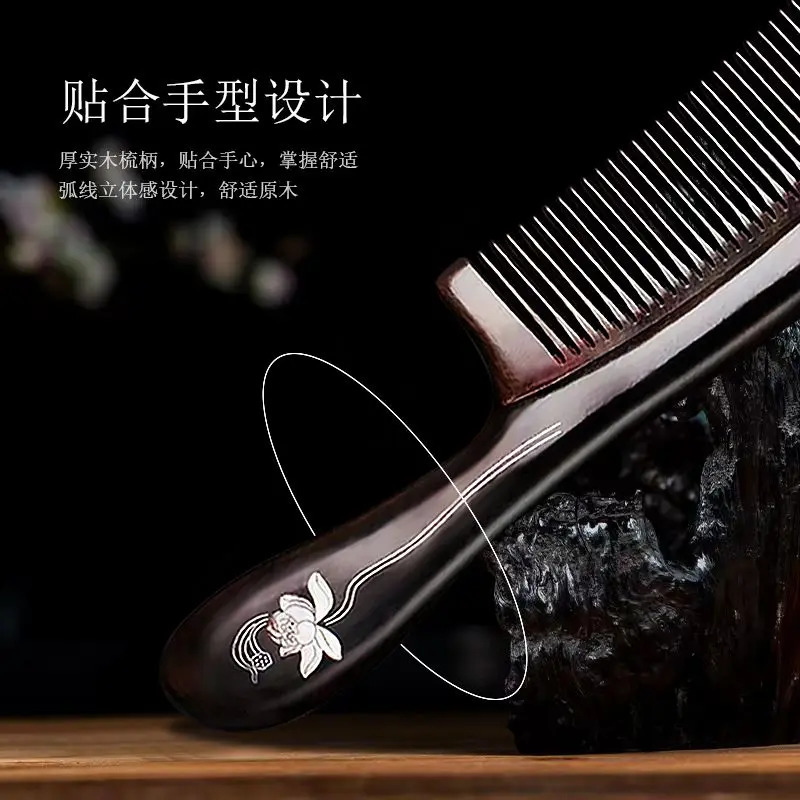 Hair Brushes Natural Ebony Sandalwood Comb Anti-static Delicate Hair Handle Massage Combs Travel Hair Care Hair Styling for Festival Gift 231211