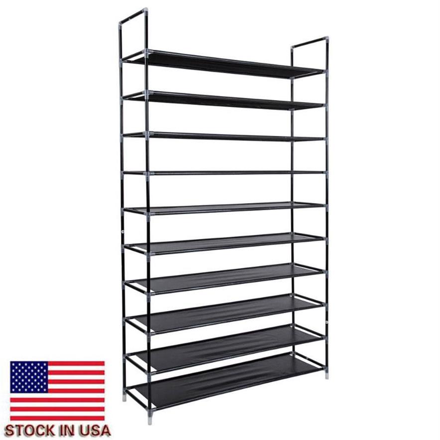 Box Simple Assembly 10 Tiers Non-Woven tyg Storage med handtag vardagsrum sovrum sko rack enkel rengöring av lagring rack261q