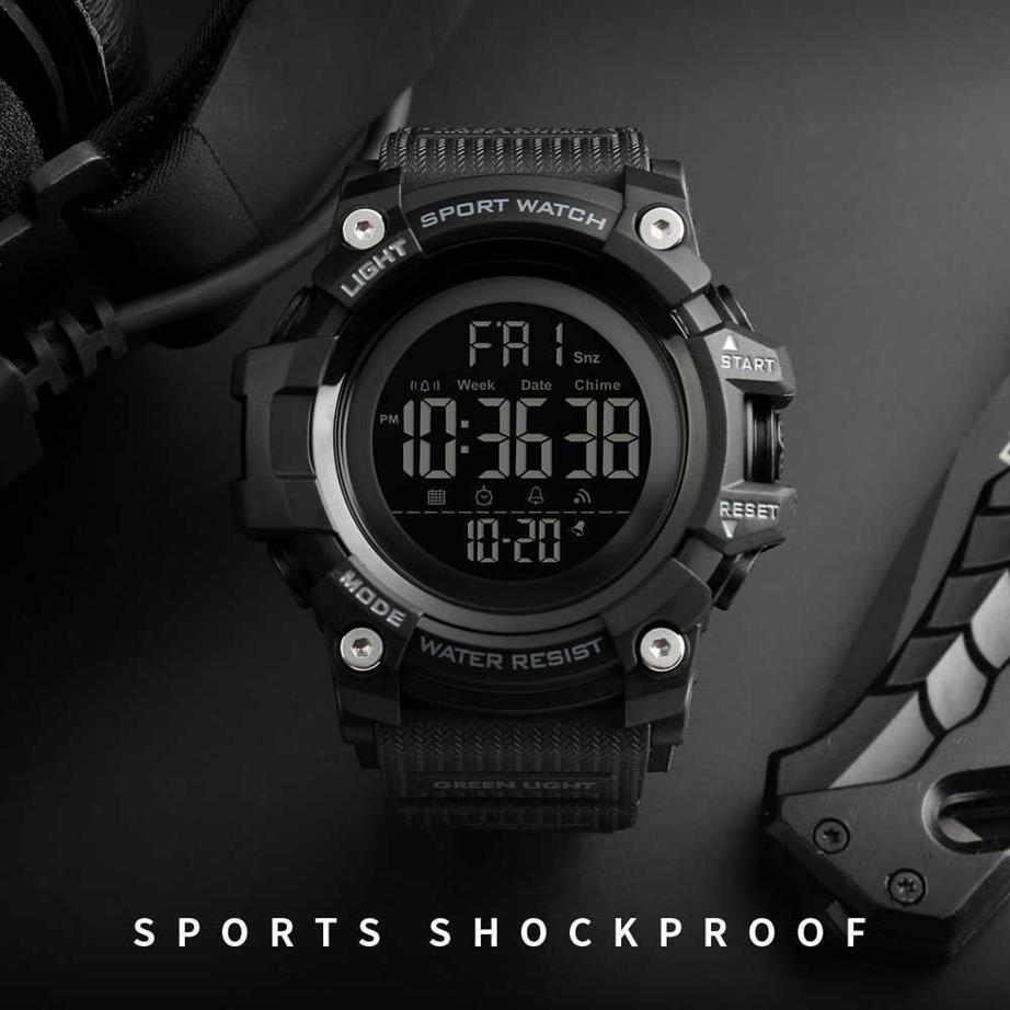 Skmei 5Bar Waterproof 2 -Time Sport Watch Stopwatch odliczanie męskich zegarków cyfrowych miękki zegar dla mężczyzn hombre 1384 g1022256s