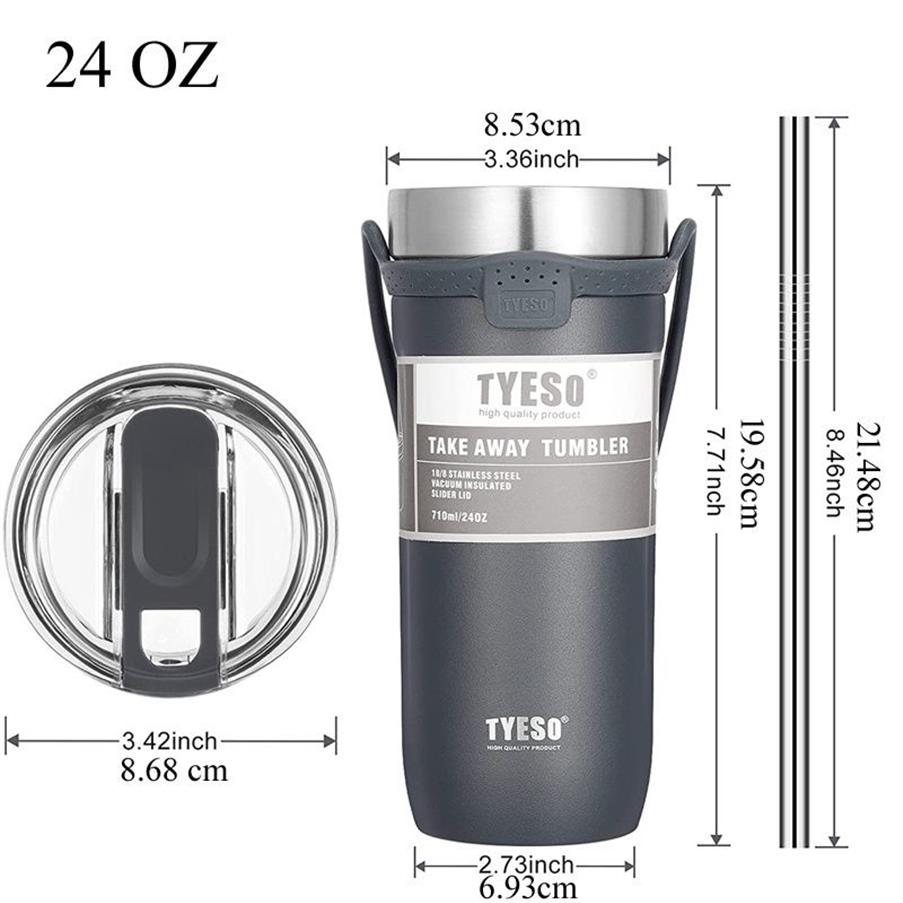 TYESO Tazza termica Thermos Bottiglia d'acqua Tazza sottovuoto Bicchiere Bicchieri Bottiglie termiche caffè Tazze da tè Bicchieri termos Boccette 2208299R