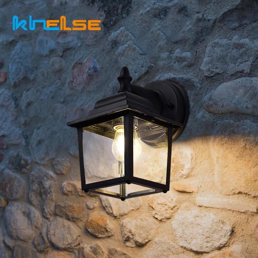 American Antique LED Outdoor Wall Lights Wodoodporne Mount Sconces Garden Courtyard Dom Dom Wzór Oświetlenia Zewnętrzne LAMPS300Y