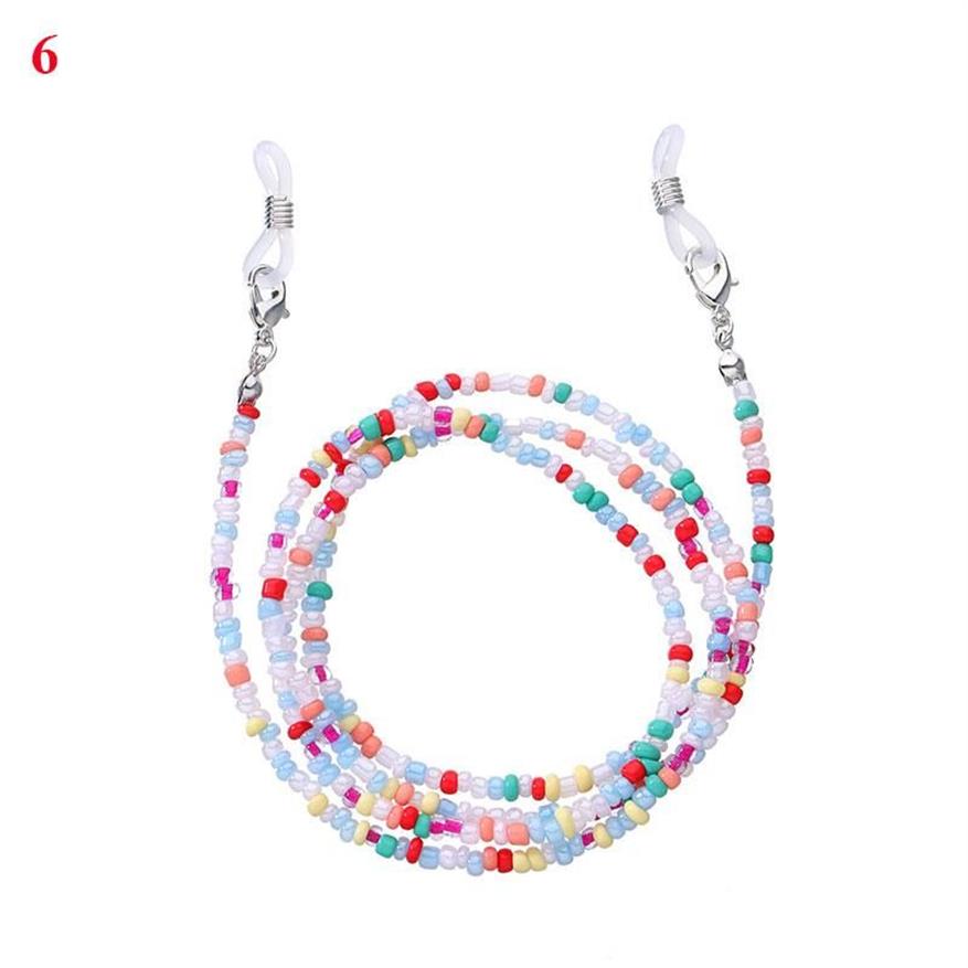 Óculos de sol quadros moda colorido arroz grânulos óculos corrente frisado máscara cinta feminino pescoço óculos cordão for2804