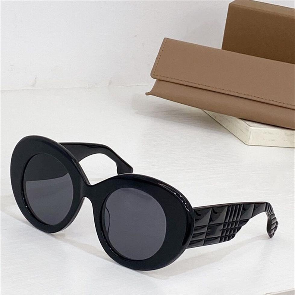 Designer Oval plaid Sunglasses Men Women Vintage Check black Shades Driving Polarized Sunglass metal Hinged big LOGO 4370 Fashion 258j