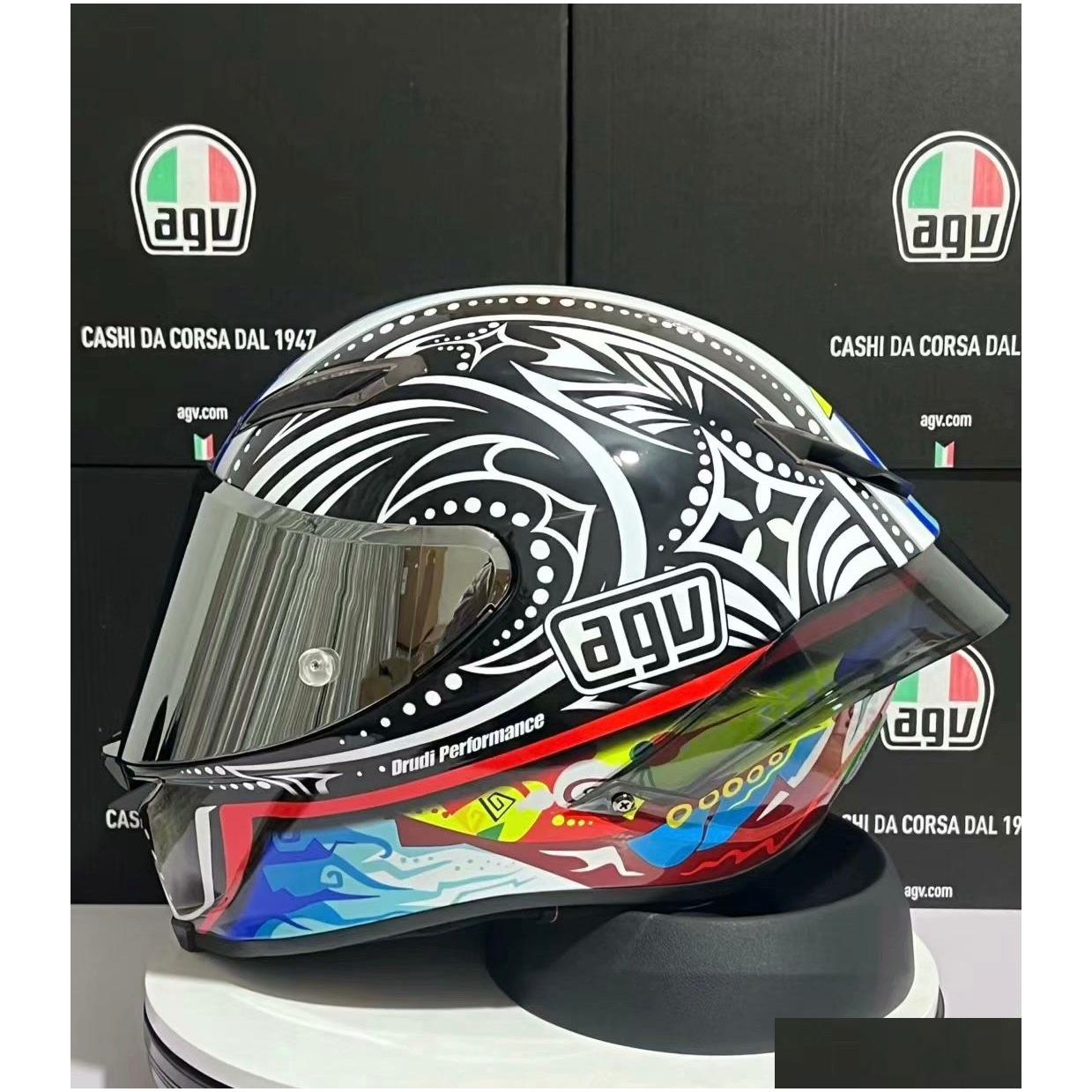 Motorcycle Helmets  Motocross Motorcycle Helmet Pista Gp Rr Italian Carbon Fiber Fl Running Seasonal Limited Edition World Title Di Otwfs