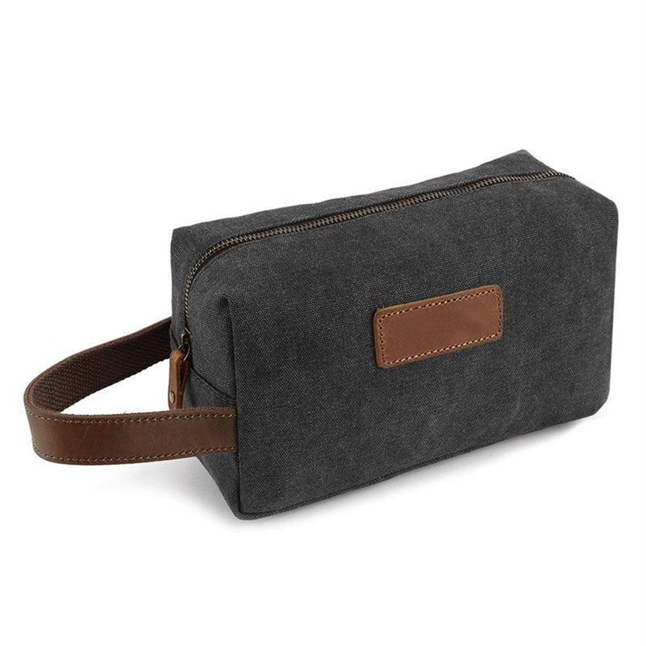 Herren Toilettenbeutel Leinwand Dopp Kit Travel Bad Bag Rasieren dusche kosmetische kosmetische Make -up -Organisator Y200714222p