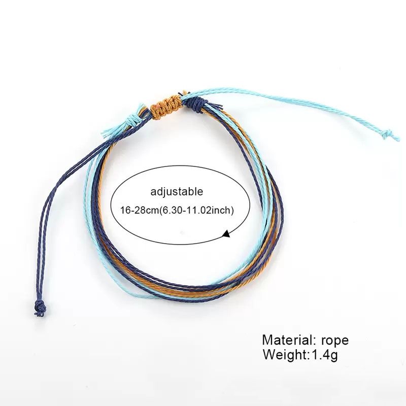 Handmade Wax Cord Bracelet for Women Men Multilayer Woved Friendship Love Bracelet Bangle String Bracelets Multicolour Adjustable Rope Hand Wrist Chain Jewelry