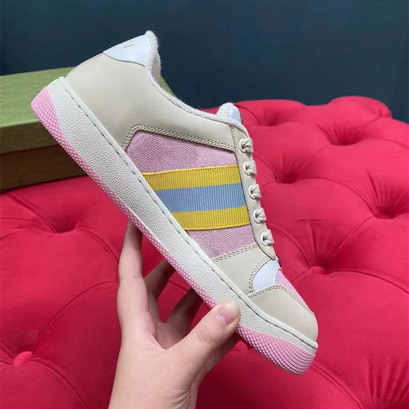 Screener Sports Shoes Shoeer Shoes Gussie Crystal Women's Sports Shoes Brand Stripes Frasnable Retro Dirty Leather Men عالي الجودة