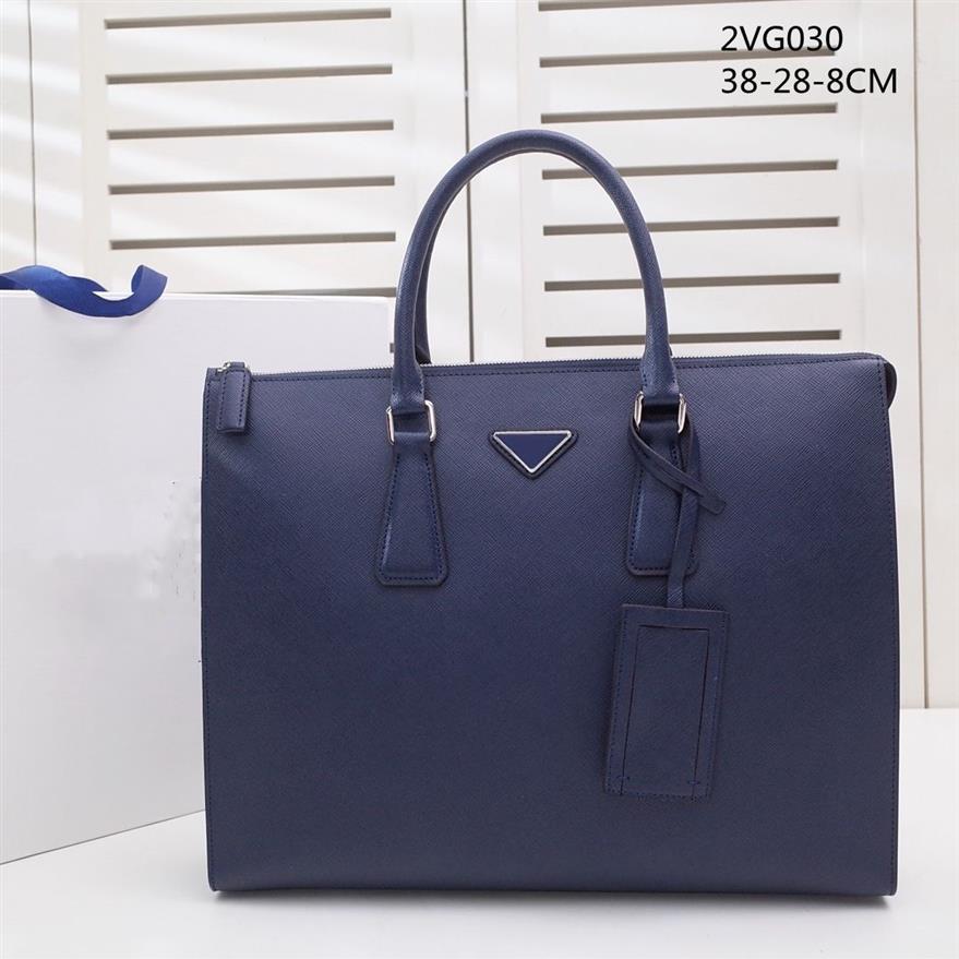 2021 Mencure de créateur en cuir bleu masculin Bagg de grande qualité sac de grande capacité de grande capacité de sac à main étanche à la mode Retro CAS225W