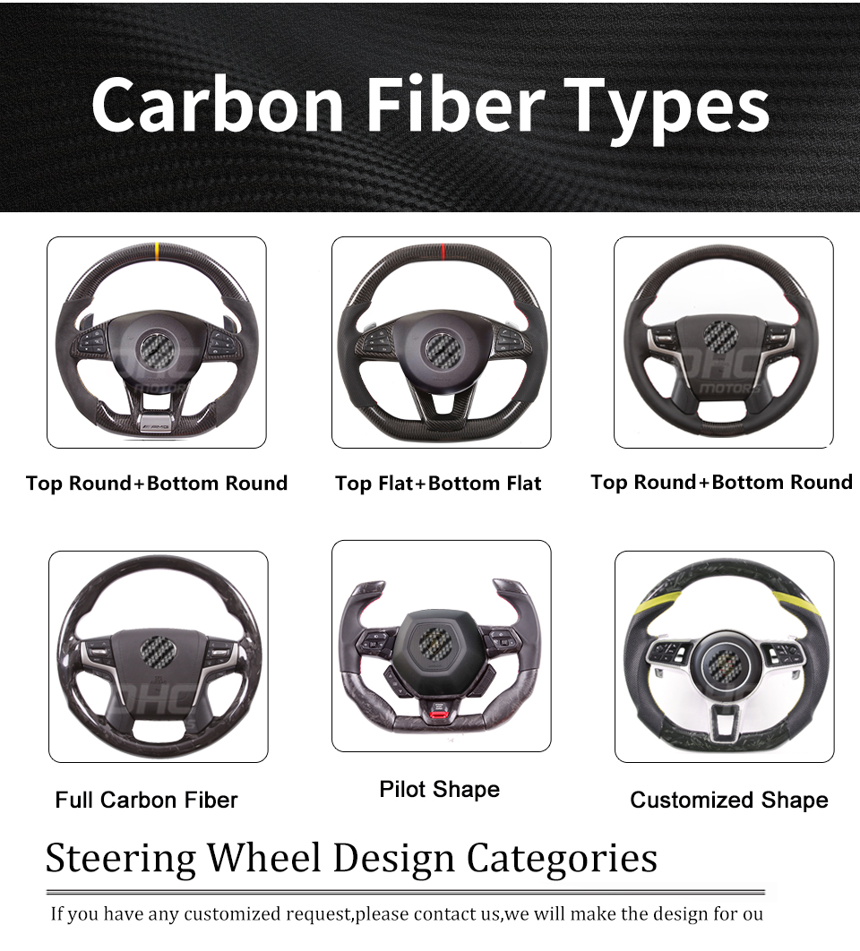 Volante de fibra de carbono real compatível com acessórios de carro Toyota FJ Cruiser