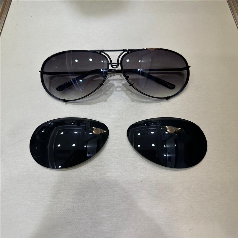 Автомобильная марка Carerras Солнцезащитные очки P8478 Пилотная оправа с зеркальными линзами и дополнительной заменой линз Автомобильная марка больших размеров для мужчин Brand Designer193c