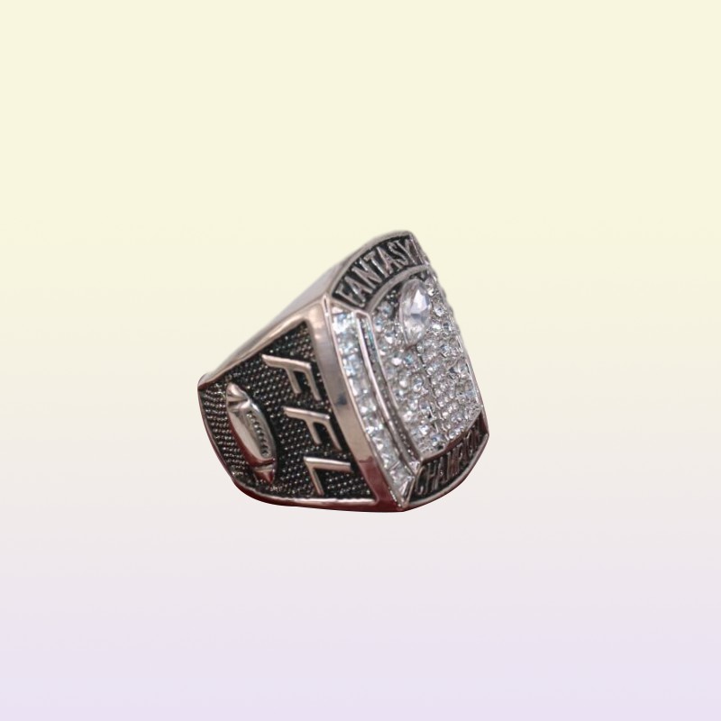 USA TAMANHO 8 a 14 PREÇO DE FACTORY PREÇO 2019 Silver Fantasy Football Ship Ring com caixa de exibição de madeira para fãs 7692844