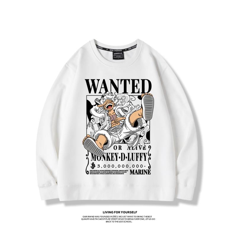 One Piece Collaboration Nika Luffy Anime périmètre sweat hommes automne adolescent étudiant col rond manches longues haut marée