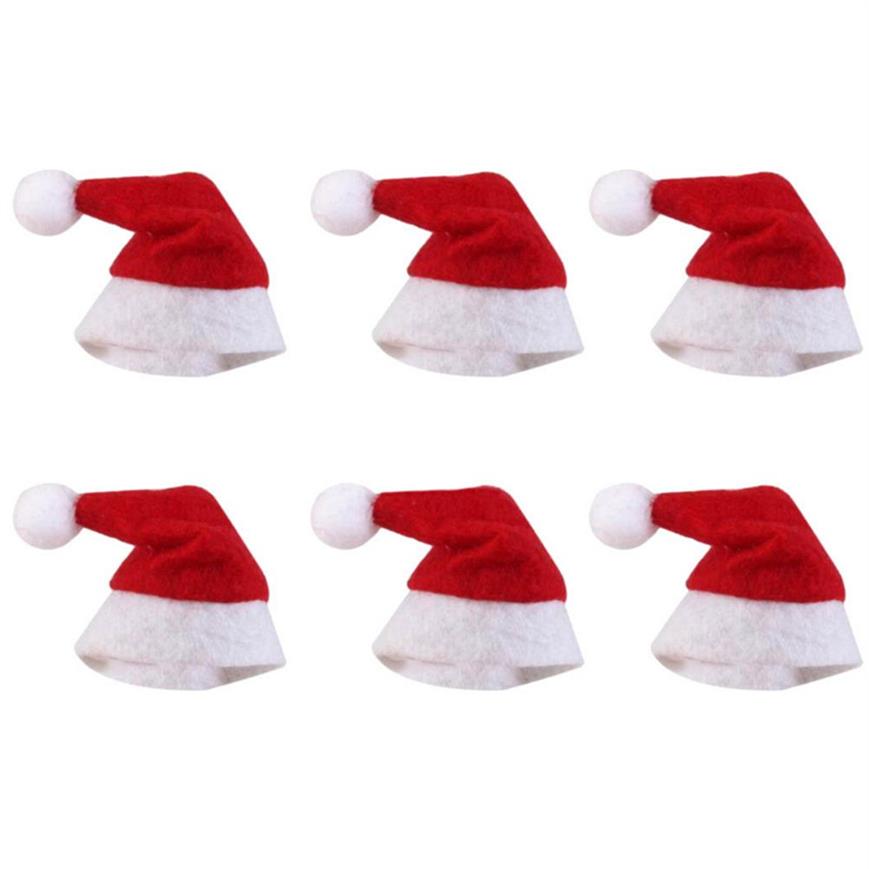 Mini Noel Şapkası Noel Baba Şapka Noel Lolipop Hat Mini Düğün Hediyesi Yaratıcı Kapaklar Noel Ağacı Süsleme Dekor307l