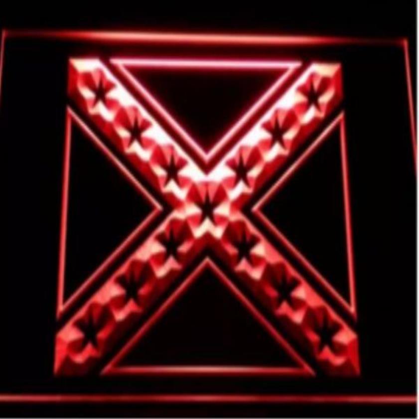 Bandiera confederata ribelle birra bar pub Insegna al neon a LED man cave190k