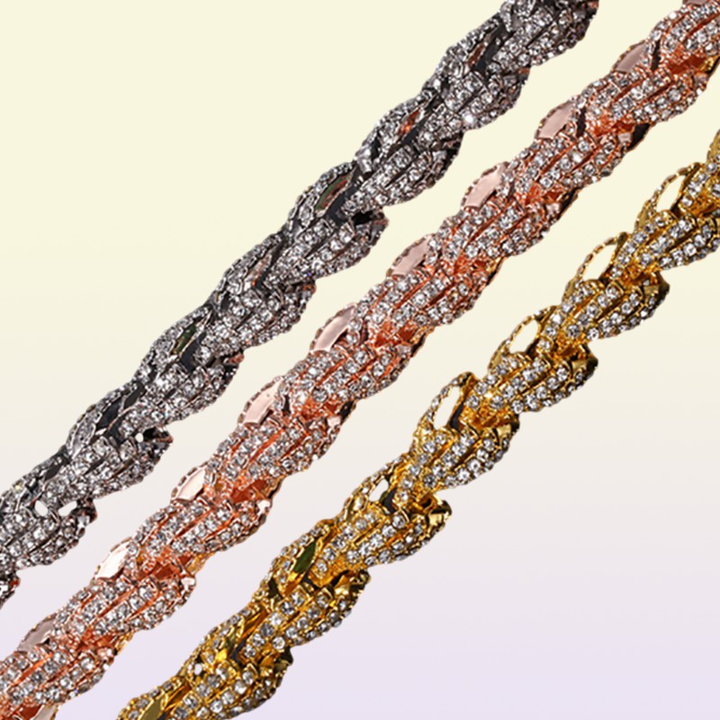 Мужская 9-миллиметровая цепочка из ледяной веревки, ожерелье Iced Out, блестящее ожерелье, позолоченное 18 карат, модные модные ювелирные изделия в стиле хип-хоп, Whos 1824inch11467055262293
