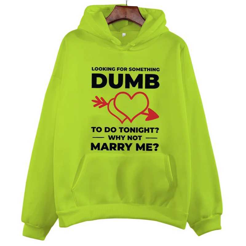 Herren Hoodies Sweatshirts 2023 Paar Passender Hoodie Pfeil Herz DUMB WHY NOT MARRY ME Übergroße Streetwear Hoodies Passende Outfits Paare TopL231122