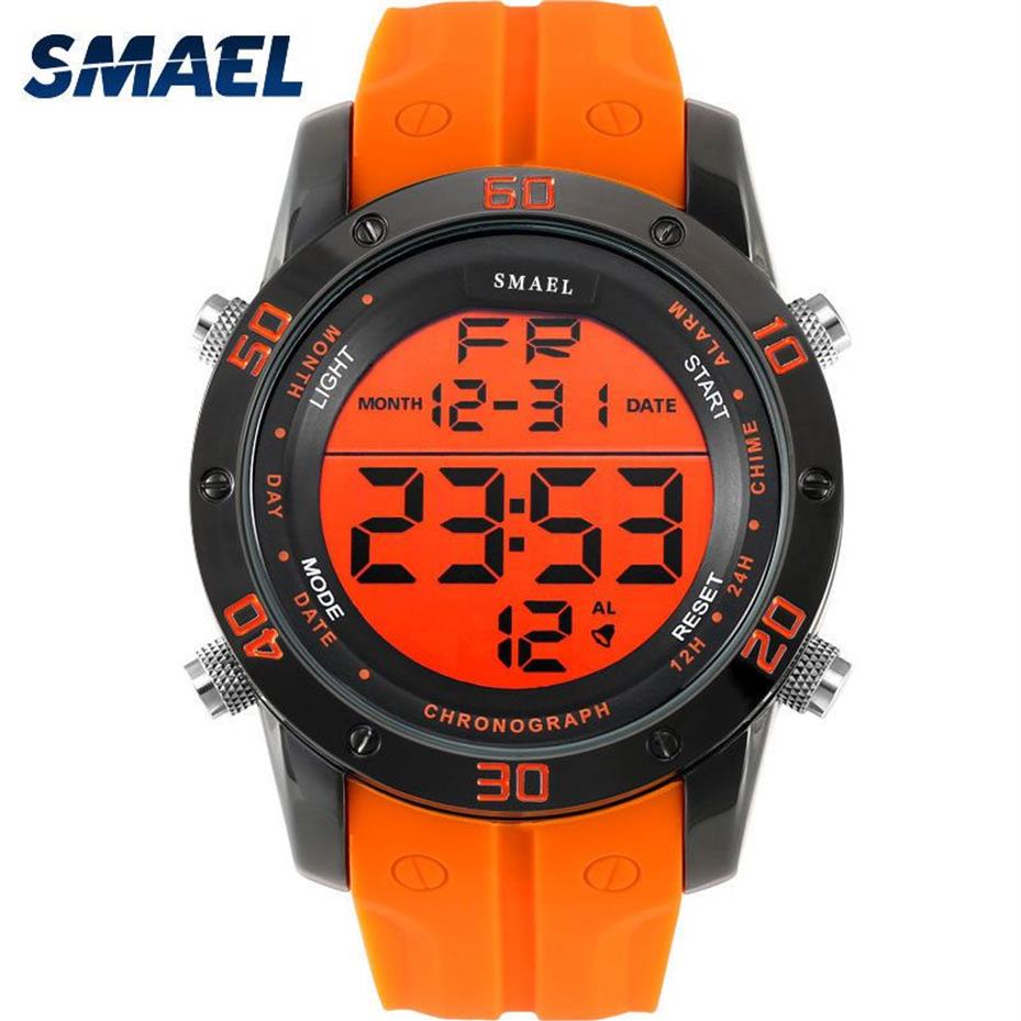 Orologi di moda Uomo Arancione Orologi digitali casual Orologio sportivo a led Orologio automatico maschile con data 1145 Orologio da polso da uomo impermeabile2185