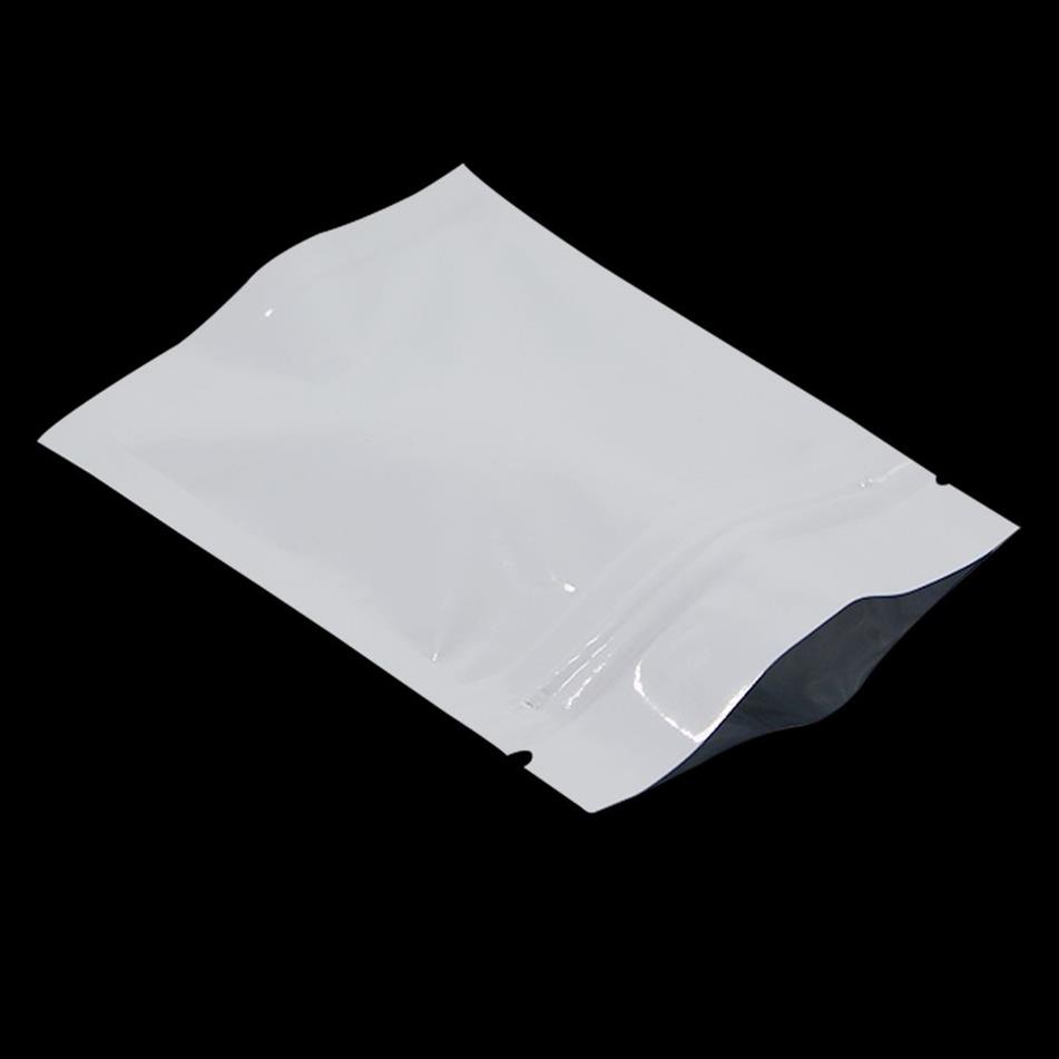 White Aluminum Foil Ziplock Food Package Bag Self Seal Zip Lock Mylar Foil Bag for Candy DOOKIES Snack Tea Packaging 201021288A