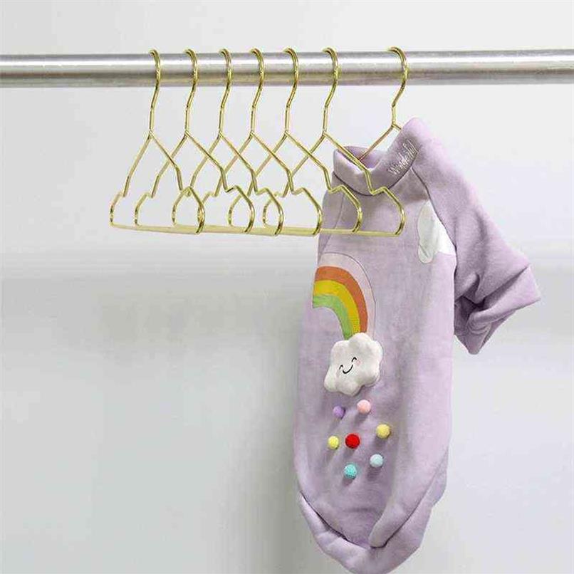 Creative Pet Clothes Rack Special Cat Dog Clothes Hanger Home Pet Costume Rack Gold metal hanger 211029283F