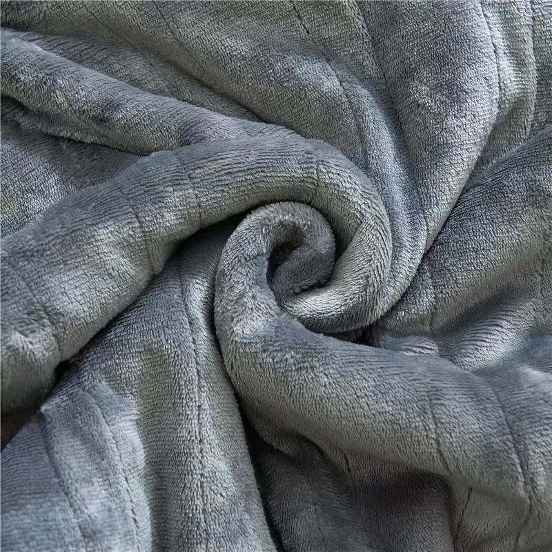 1pz Coperta Riscaldata Elettrica, Coperte Divano Letto In Flanella Morbida Lavabile In Lavatrice A Riscaldamento Rapido Con Protezione Da Surriscaldamento Con Spegnimento Automatico Grigio Blu