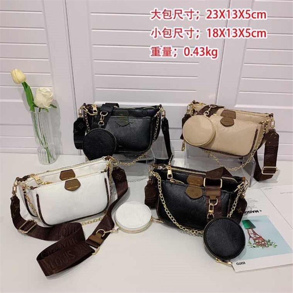 Brand set pochette accessories handbag bag leather flower fashion women's shoulder crossbody bag ladies purse bags187j