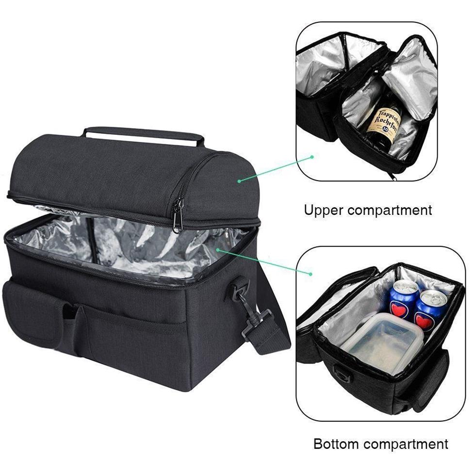 Insulated Thermal Bag Women Men Multifunctional 8L Cooler And Warm Keeping Lunch Box Leakproof Waterproof Black Y2004292860