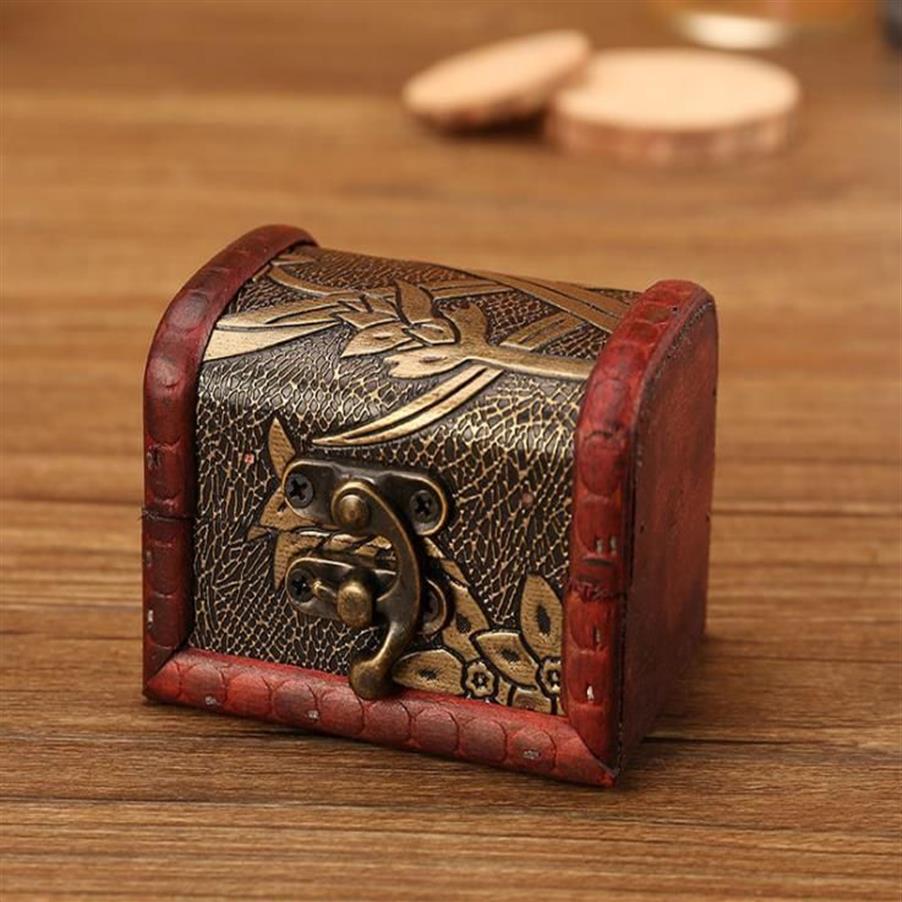 Vintage houten sieraden opslag schatkist houten doos draagtassen organisator geschenken antiek oud ontwerp Vintage geval SN823334j