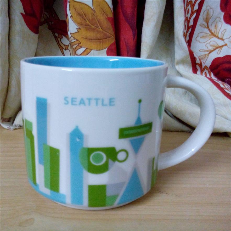 Tasse de ville Starbucks en céramique d'une capacité de 14 oz, tasse à café des villes américaines avec boîte originale Seattle City299N