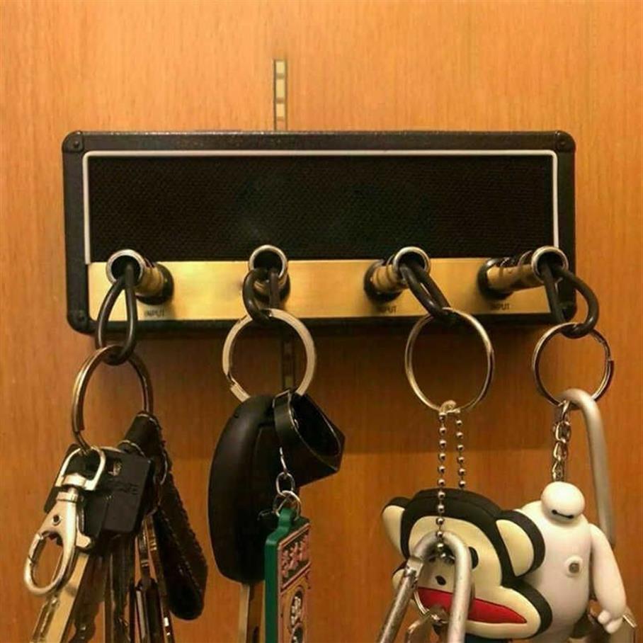 Sleutel Rack Houder Deur Muur Thuis Huis Opslag Gitaar Sleutelhanger Versterker Sleutels Plug Opknoping Box Ondersteuning Organizer Keten 210609296T