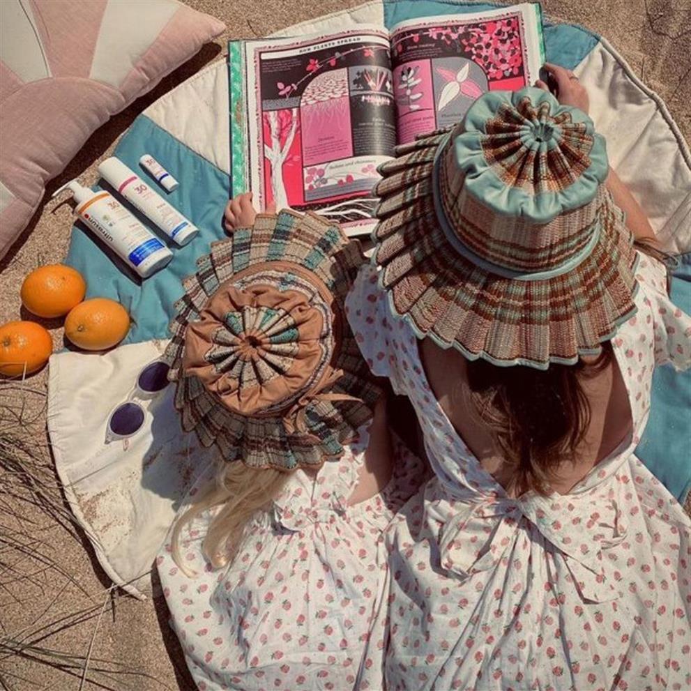 Factory Direct s Lorna Style Child Aldult Foldable Straw Bucket Hats Handmade Girls Baby Summer Beach Caps Arrival 220813251x