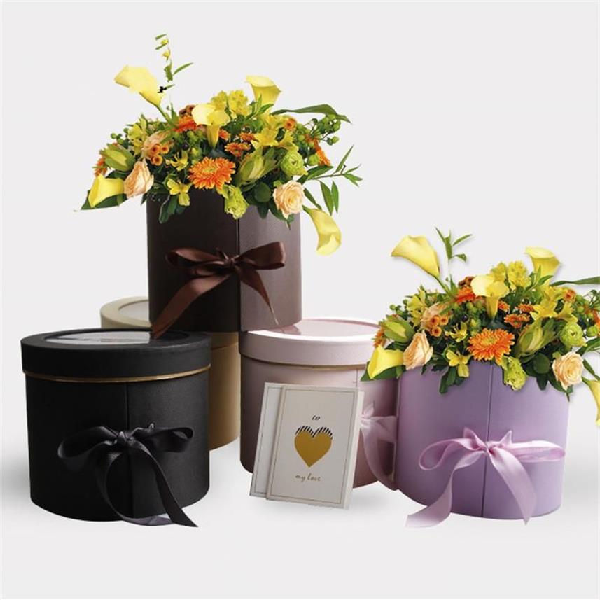 Hochwertige bunte doppellagige Blumen-Geschenkboxen für Hochzeit, Party, Geschenkverpackung, Floristenbedarf291T