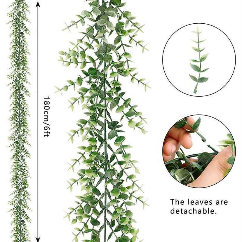 1 팩 인공 유칼립투스 화환 가짜 녹지 덩굴 가짜 가짜 가짜 배경 배경 아치 아치 y0901212e