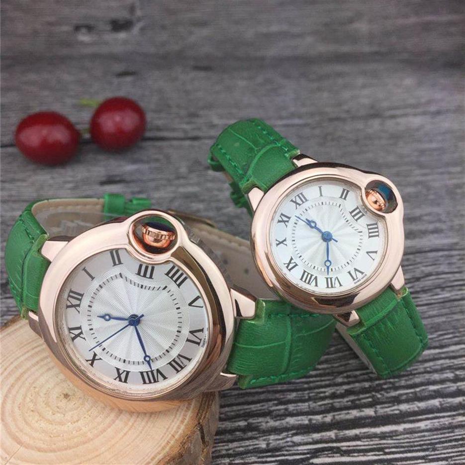 Fashion Style Dress Mens Watch Quarz Movement Woman Watches Leather Strap with Diamond Scale Lifestyle Waterproof Analog Wristwatc334m