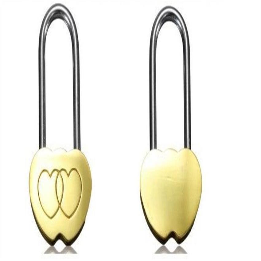 100st Palllock Love Lock Graved Double Heart Valentines Anniversary Day Gifts2396