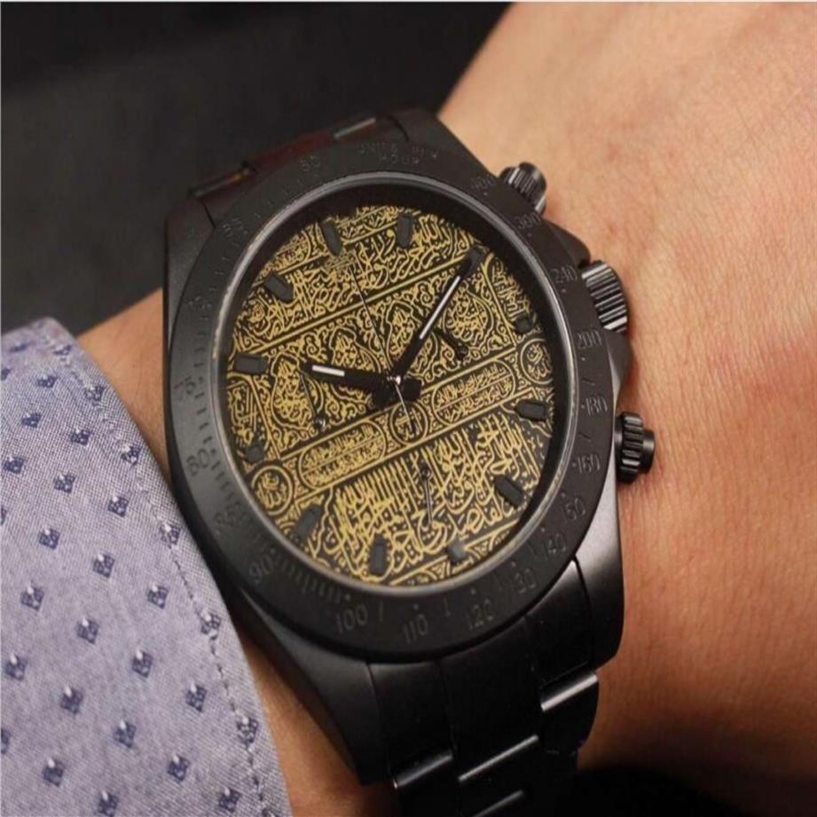 Montres pour hommes en acier inoxydable noir 2813 mouvement automatique mode sport montres mécaniques pour hommes montres-bracelets gravure Pat271k