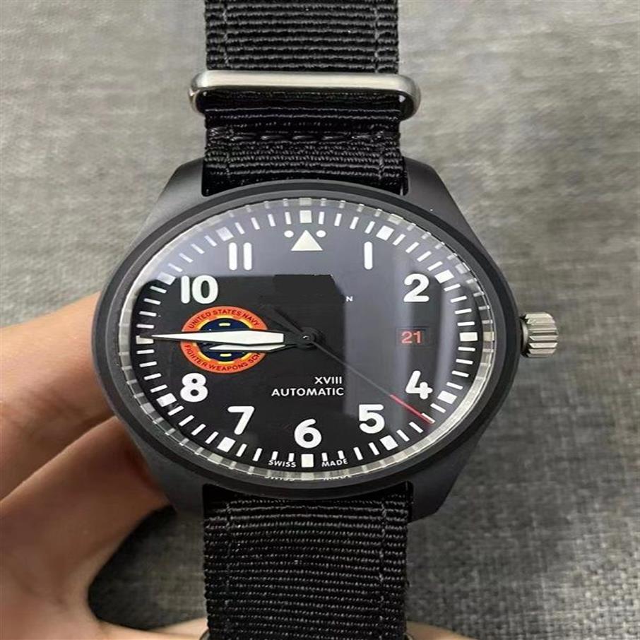 40mm Limited Edition Men Watch Navy Military Nato Strap Sapphire Black Ceramic Case Wristwatch Waterproof Automatic 327001 327002 324C