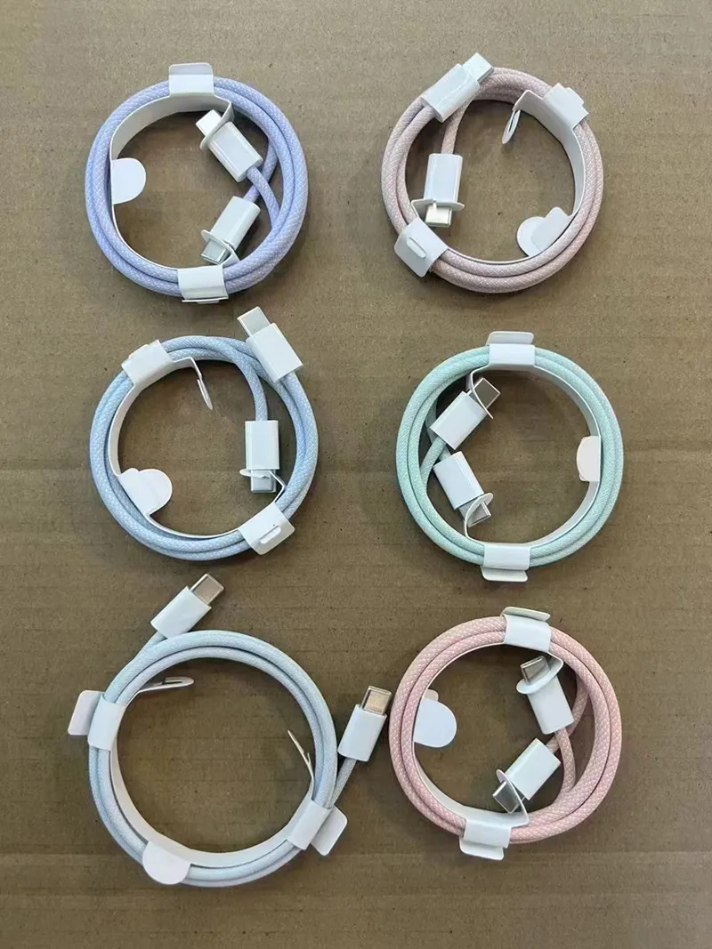 Quality Quick 60W PD Cables USB Type C Type-C Charging Data Line Macaron Color 1M Cable For Iphone 15 pro max Samsung  Xiaomi Android Phones MQ500