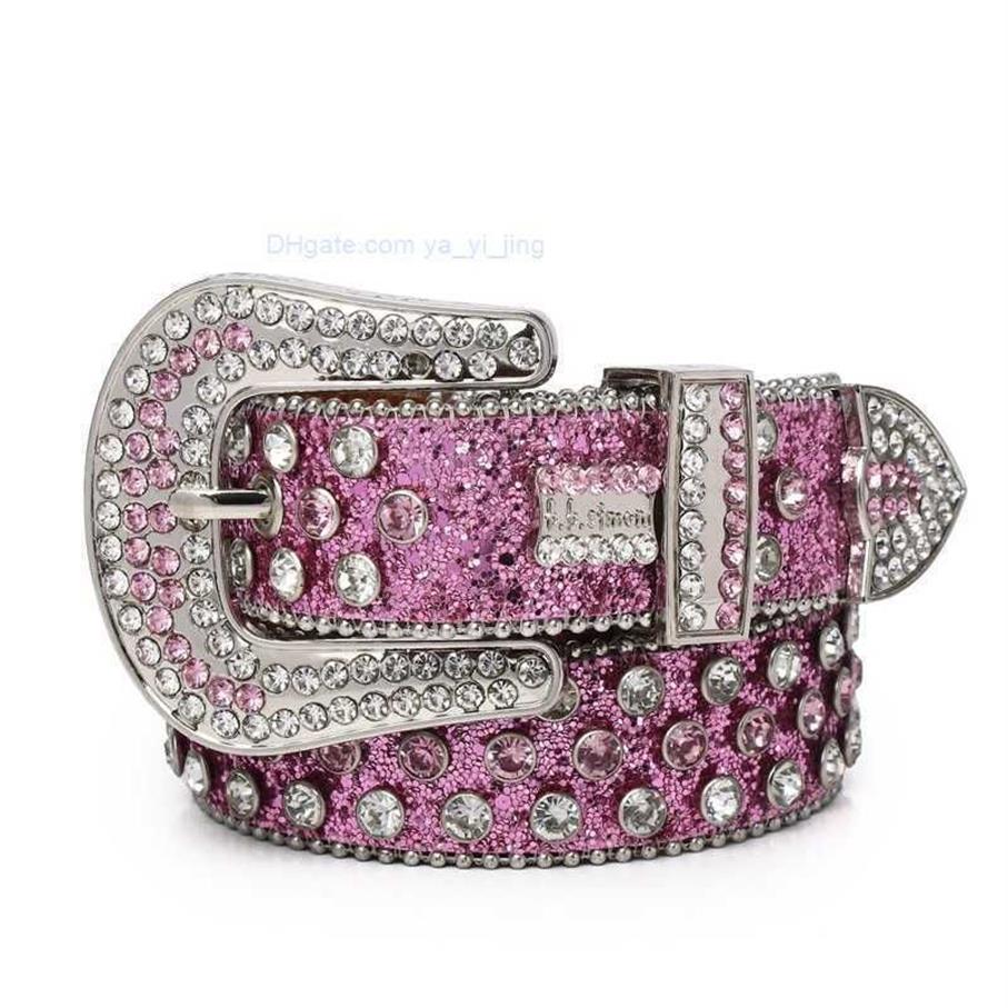 Designer 2022 Belt Bb Simon Belts for Men Women's Shiny Flower Buckle Belt bbs citrura uomo Diamond Rhinestone yayijing flash268N