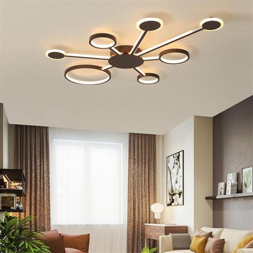 Plafoniere a LED moderne dal nuovo design soggiorno, camera da letto, sala studio, lampada da soffitto con finitura caffè color caffè domestico MYY310Z