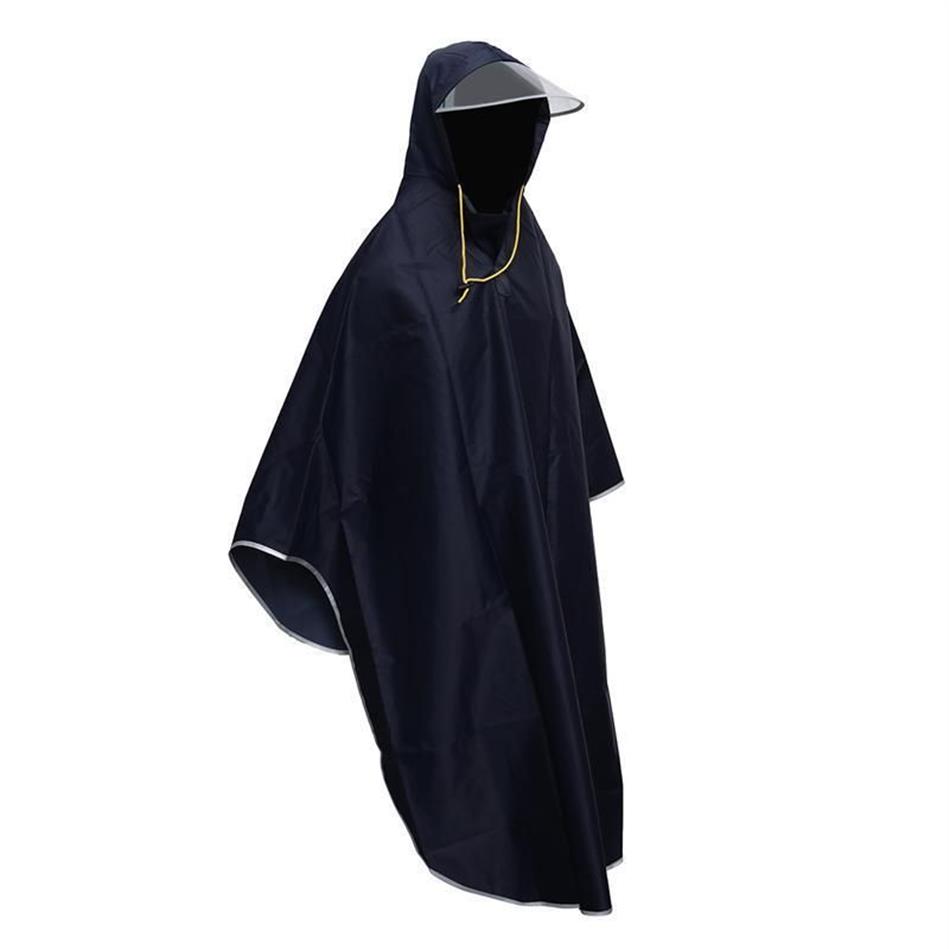 Hommes Femmes Cyclisme Vélo Vélo Imperméable Cape De Pluie Poncho À Capuchon Coupe-Vent Manteau De Pluie Mobilité Scooter Couverture Bleu Marine 201016294f