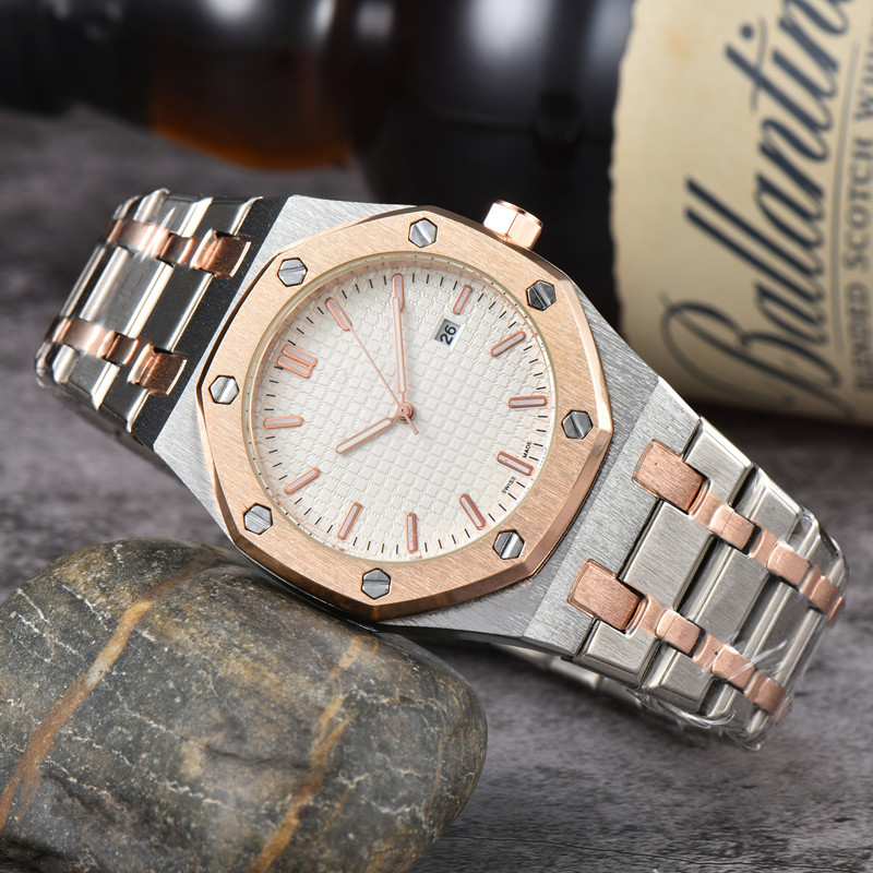 Men's Watch Designer Luxury Quartz Movement Watch Rose Gold Size 42MM stainless steel strap waterproof sapphire