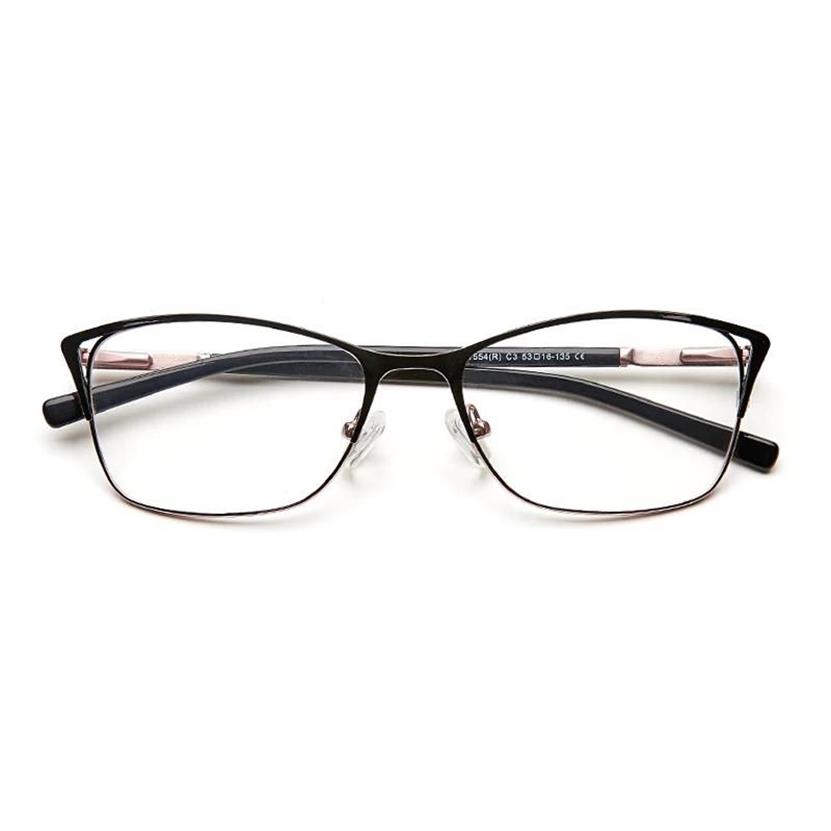 Solglasögon tessalat metall glasögon ram kvinnor katt ögon glasse tydlig vintage transparent recept myopia kvinnliga glasögon278l