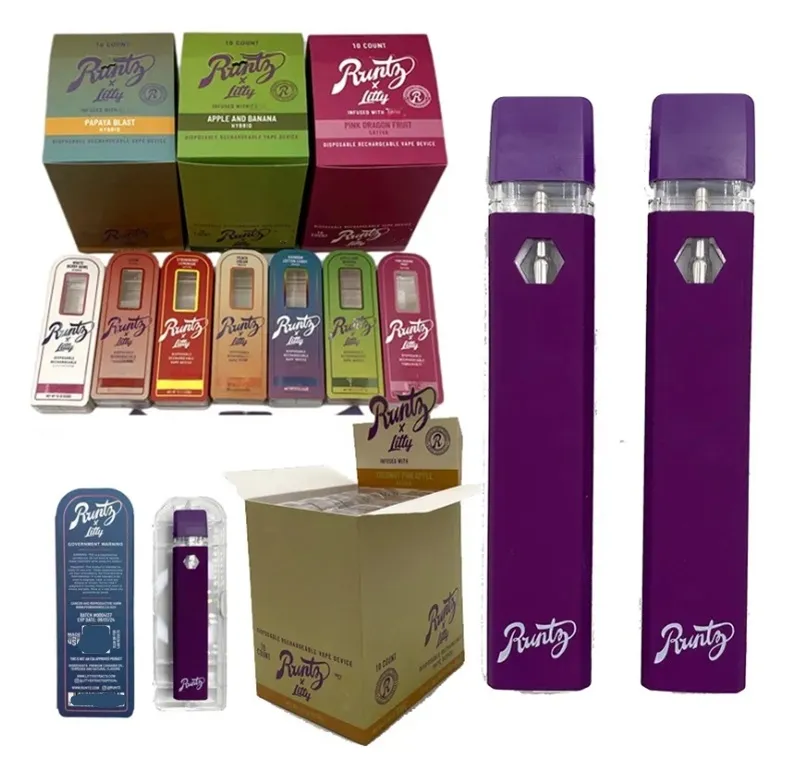 Runtz x Lowty Disposable Vape Stift Runty wiederaufladbare E -Zigaretten 1,0 ml leere 12 Aromen Patronen Vapes Device Pod 280mah Atomizer Ölkarren Tupfen mit Boxverpackung