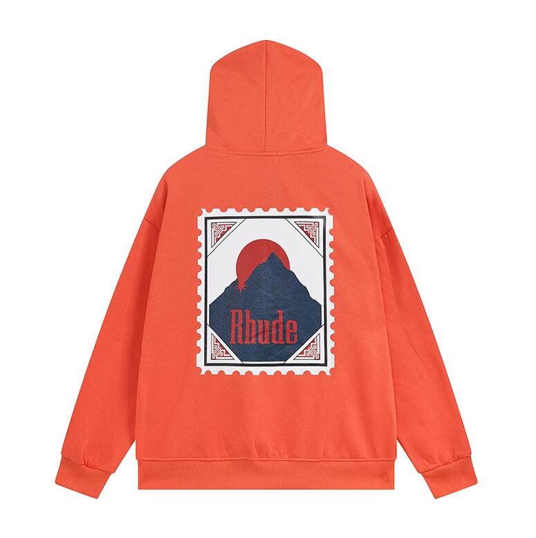 Męskie z kapturem ubrania damskie damskie bluza europejska amerykańska marka mody rhude retro etykieta list listu dla mężczyzn Kobiety American High Street Hoodie Kurtka odzież