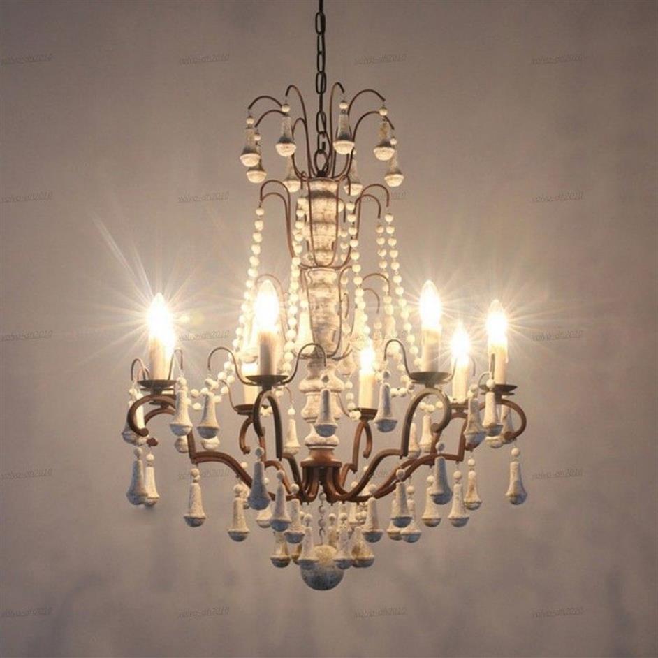Massivholz Kronleuchter Beleuchtung Lustre Bois Pendelleuchten Lichter für Wohnzimmer Lampadario Vintage Home Decor Kronleuchter Lustres1935