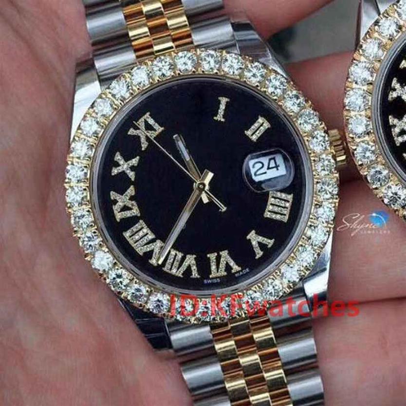 Mode rose goud roestvrij staal heren dames diamanten heren ijs dsigner mechanisch automatisch uurwerk horloge Reloj horloges Wri241L